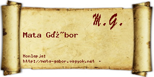 Mata Gábor névjegykártya